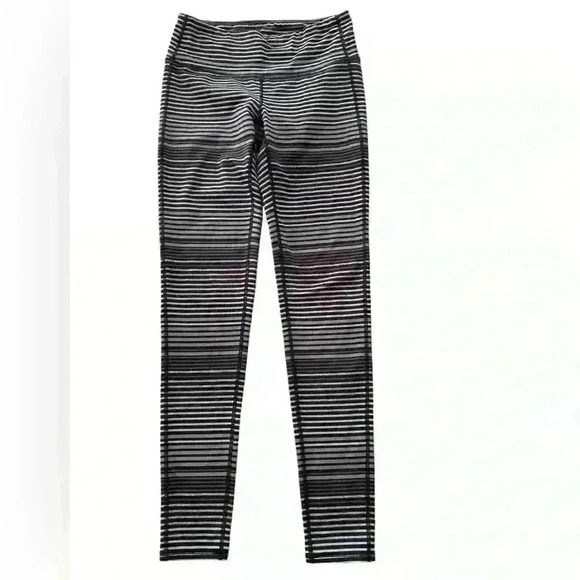 Athleta Colorblock Black/Gray Stripe‎ Chaturanga Tight - Picture 2 of 7
